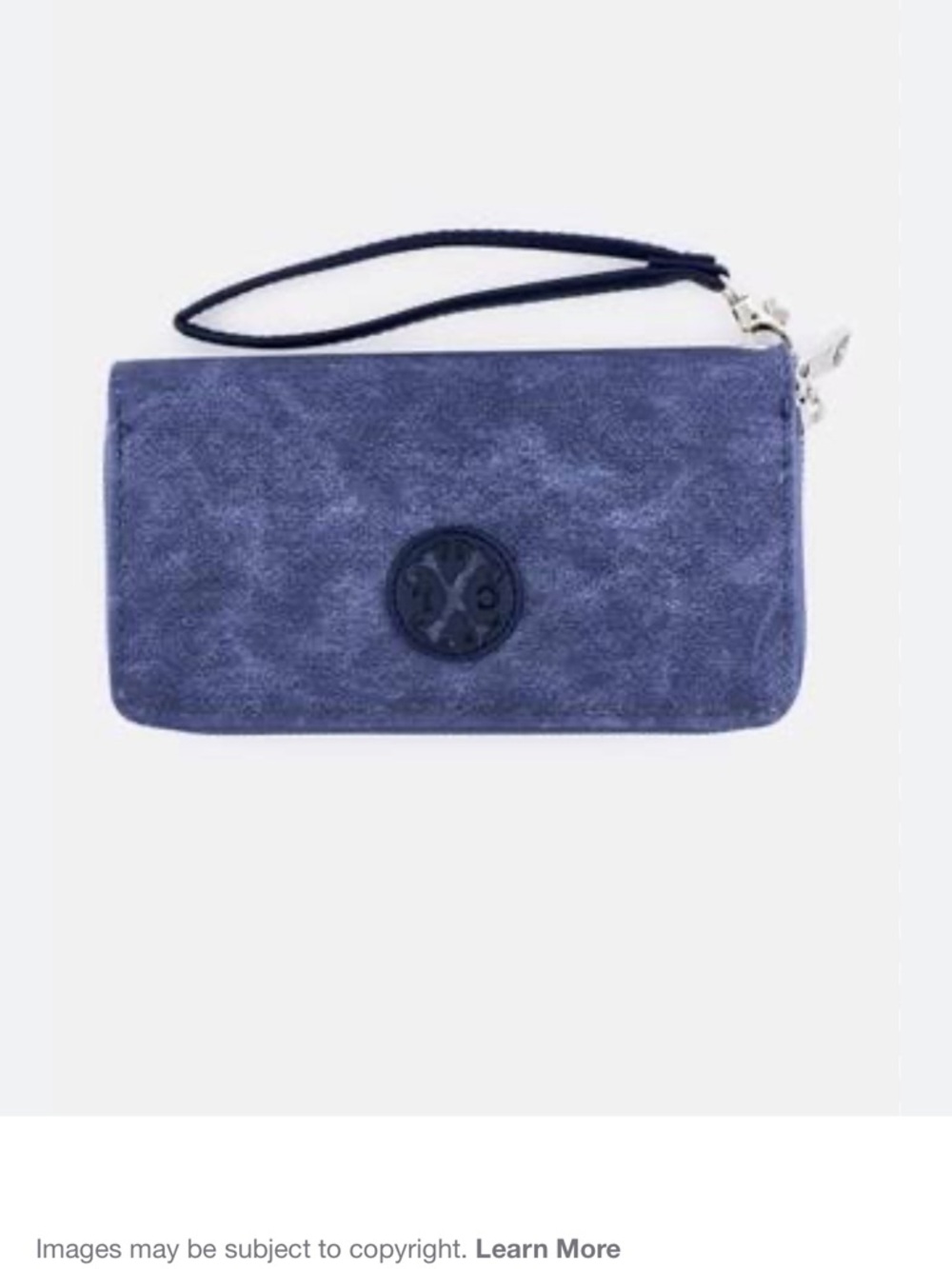Christian Lacroix Blue Suede Wristlet Wallet
